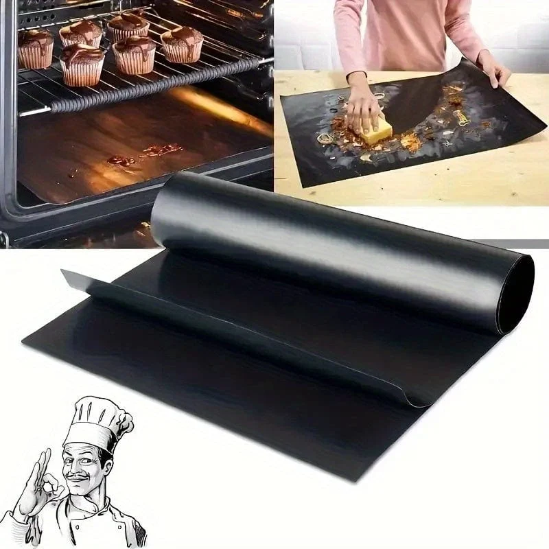 1 Stück Ofenboden-Ofeneinlagen, antihaftbeschichtete, wiederverwendbare Einlagen, geeignet für Elektroöfen, Gasöfen, Toaster, Grills, Küchenzubehör, hält Öfen sauber, Fiberglas-Backmatte, Ofenmatte, Grillzubehör