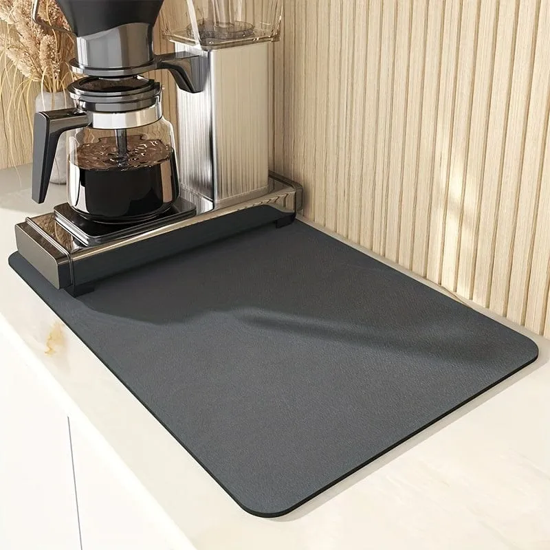 1 Stück große Kaffeematte, super saugfähige Kaffeematte – schnell trocknende Abtropfmatte, für Geschirr, Badezimmer, Küchenbedarf, geeignet für Restaurant/Gewerbe