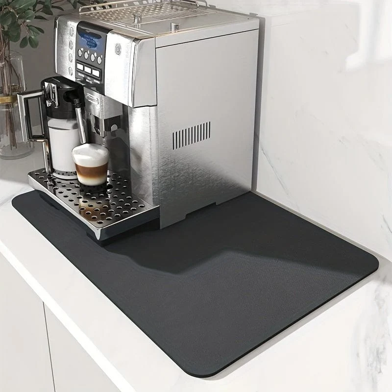 1 Stück große Kaffeematte, super saugfähige Kaffeematte – schnell trocknende Abtropfmatte, für Geschirr, Badezimmer, Küchenbedarf, geeignet für Restaurant/Gewerbe