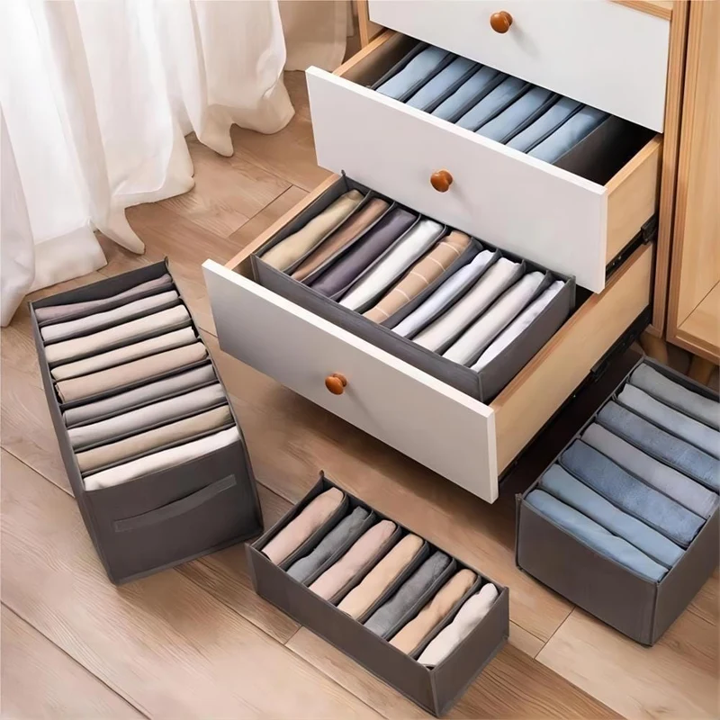 1 Stück Kleiderschrank Schublade Kleidung Organizer, Hosen Kleidung Jeans Aufbewahrungsbox, Kleiderschrank Kleidung Organizer Fall, Unterwäsche BHs Socken Sortierbox, Schlafzimmer Zubehör