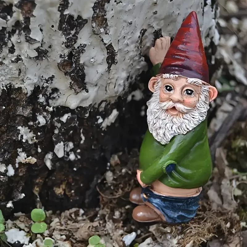1 Stück, klassische Gartenhof-Außendekoration, Harzornamente, lustiger und süßer kleiner pinkelnder Zwerg