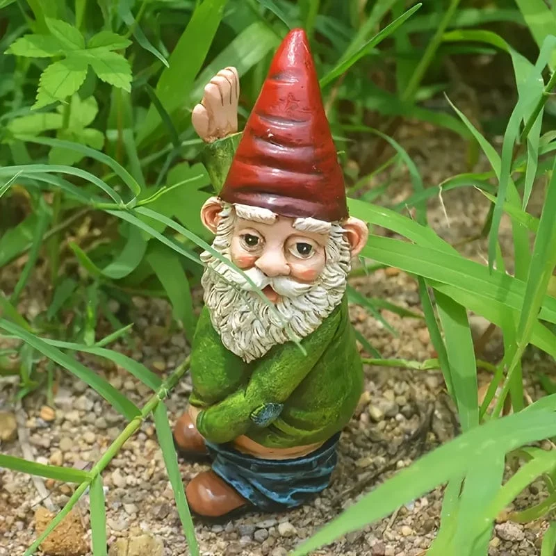 1 Stück, klassische Gartenhof-Außendekoration, Harzornamente, lustiger und süßer kleiner pinkelnder Zwerg