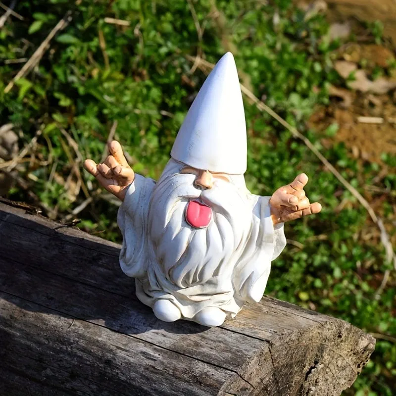 1 Stück Rocker-Gnome-Gartenstatuen werden Ihren Feengarten rocken und Gartenzwerge-Statuen im Freien, Gartenzwerg-Statue, Gartendekoration