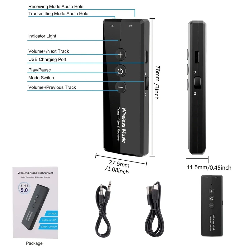 Rüsten Sie Ihr Home Entertainment mit dem 3-in-1-Wireless-Adapter BT5.0 auf!