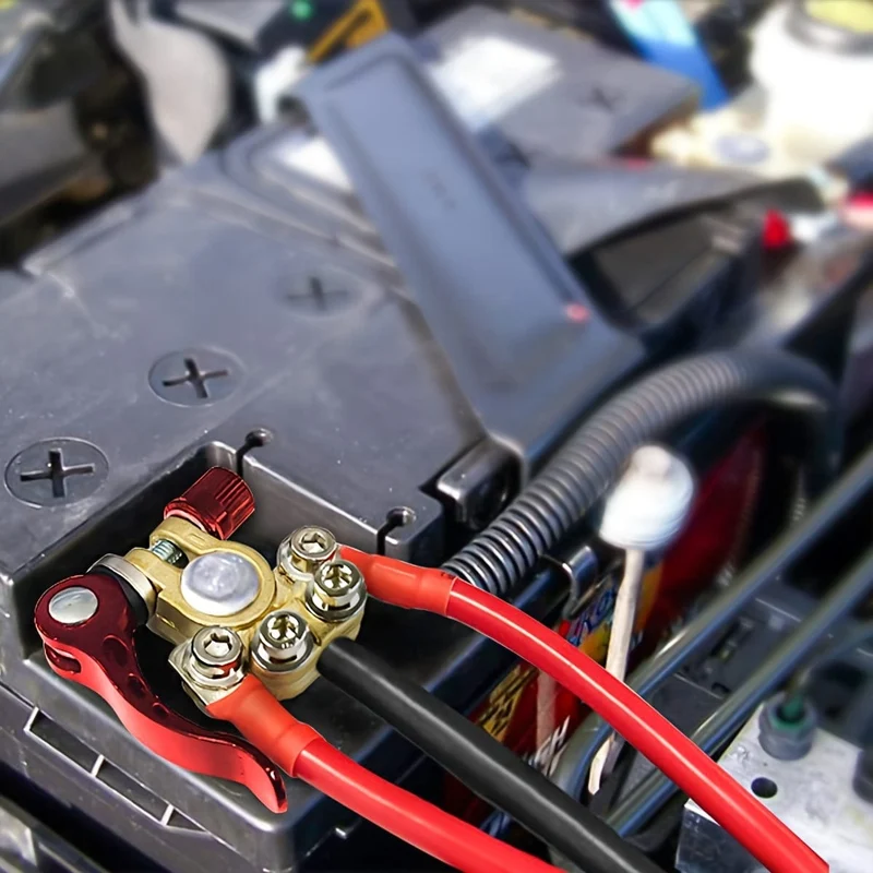 2 Stück Batterieklemmen-Klemmverbinder, 4-Wege-Schnellverschluss-Trennklemme für Autobatterien, für SAE/JIS-Typ-A-Pfosten, Autos, Lieferwagen, LKWs