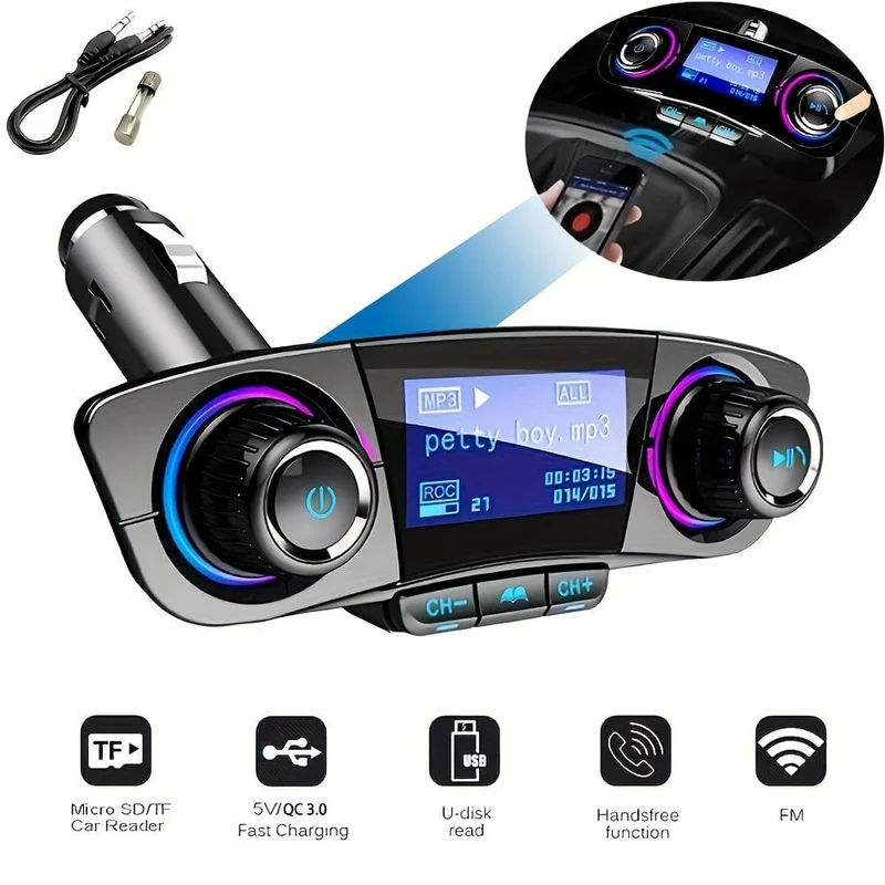 Auto-FM-Transmitter, MP3-Player-Adapter, Ladegerät, Freisprecheinrichtung