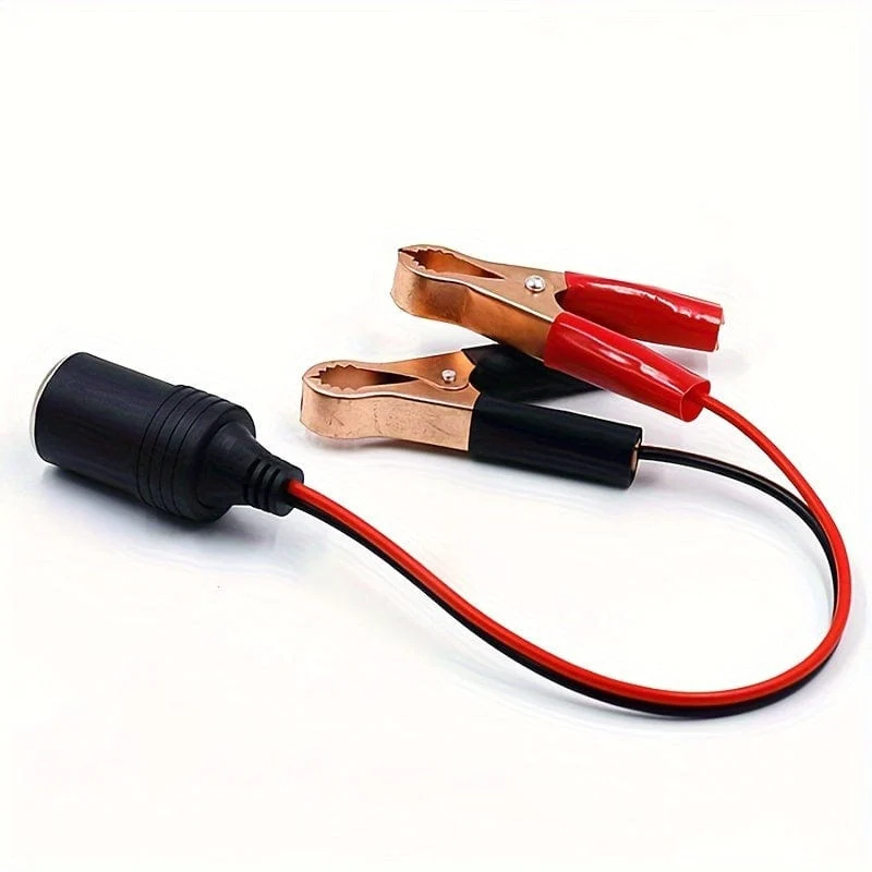 12V 50A Batterieklemmen: Adapter für Zigarettenanzünder im Auto mit Krokodilklemmen, Verlängerungskabel