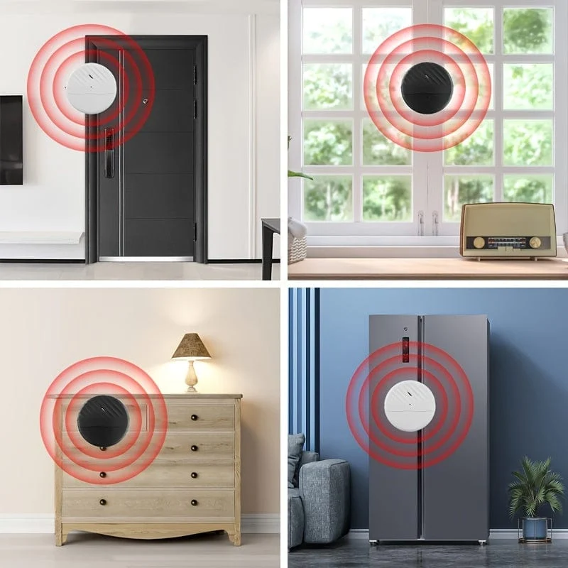 Drahtloser Tür- und Fenstervibrationssensor-Alarm, 125 dB, Glasbruch-Diebstahlschutzsensor, einfache Installation für den Sicherheitsschutz zu Hause