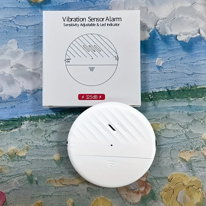 Drahtloser Tür- und Fenstervibrationssensor-Alarm, 125 dB, Glasbruch-Diebstahlschutzsensor, einfache Installation für den Sicherheitsschutz zu Hause