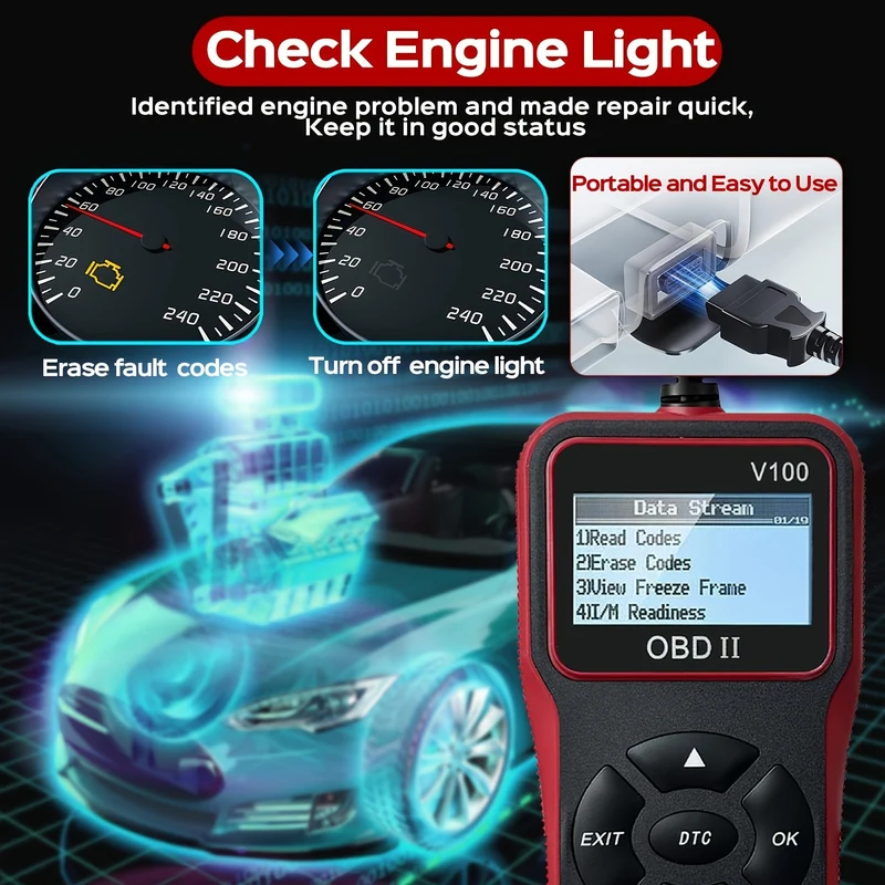 Auto-OBD2-Diagnosescanner, Codeleser, Motorfehler-Codeleser, Scanner kann Diagnose-Scan-Tool für alle Autos mit OBD-II-Protokoll seit 1996
