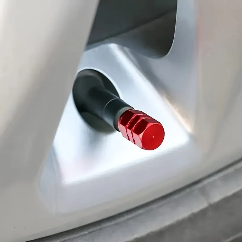 4 Stück coole Reifenabdeckung, Aluminiumlegierung, Ventil, Reifen, Ventilschaft, Ventil, Auto, Radventil, Auto, staubdicht, Reifen, Sechseck, Auto-Außenzubehör