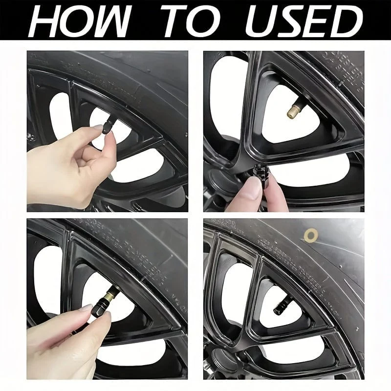 4 Stück coole Reifenabdeckung, Aluminiumlegierung, Ventil, Reifen, Ventilschaft, Ventil, Auto, Radventil, Auto, staubdicht, Reifen, Sechseck, Auto-Außenzubehör
