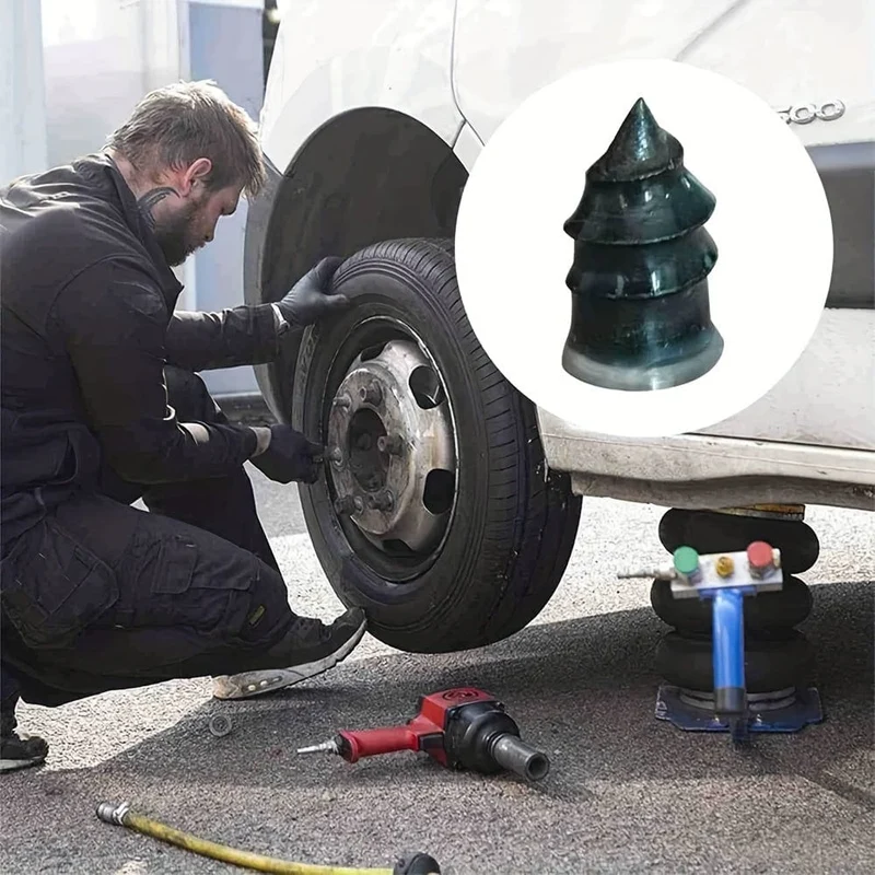 40 Stück (S 20 Stück + L 20 Stück), separat verpackt, Vakuum-Reifen-Schnellreparaturset mit spiralförmigen Gumminägeln, geeignet für Autos und Motorräder