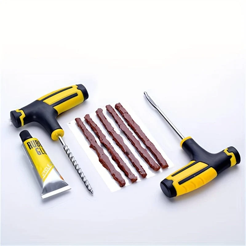 Autoreifen-Reparaturset, Tubeless-Reifen-Piercing-Reparaturset, Nagelwerkzeug-Set, Drag-Ersatzwerkzeug, Motorrad-Reparaturwerkzeug