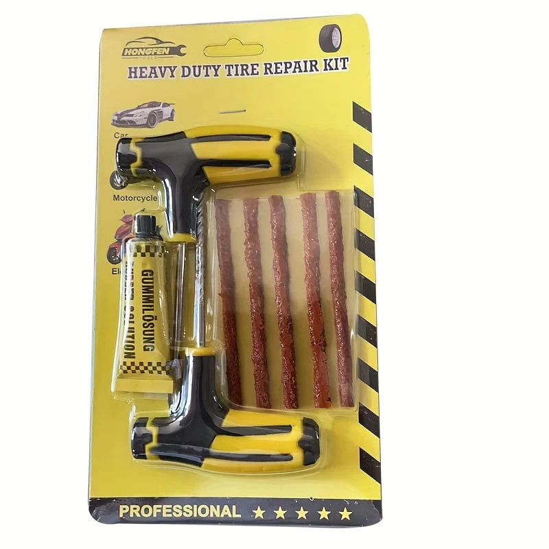 Autoreifen-Reparaturset, Tubeless-Reifen-Piercing-Reparaturset, Nagelwerkzeug-Set, Drag-Ersatzwerkzeug, Motorrad-Reparaturwerkzeug