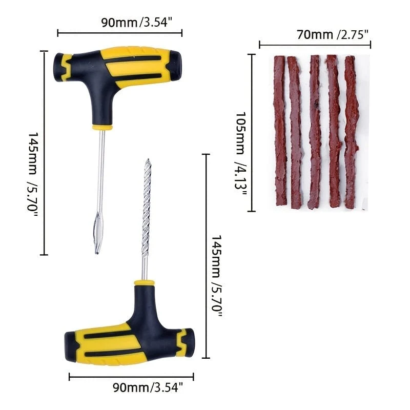 Autoreifen-Reparaturset, Tubeless-Reifen-Piercing-Reparaturset, Nagelwerkzeug-Set, Drag-Ersatzwerkzeug, Motorrad-Reparaturwerkzeug