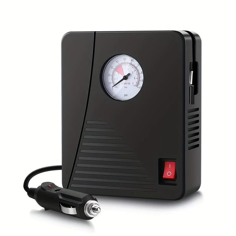 Mini-Reifenfüller, tragbarer Luftkompressor: Autopumpe mit Manometer und Licht – perfekt für Autos, Motorräder und Fahrräder, Bälle