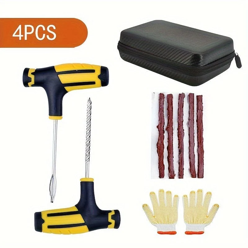 Auto-Reifen-Reparatur-Set, Multi-Tool-Zange für Auto, LKW, Wohnmobil, flacher schlauchloser Reifen, Nietenstopfen, Vakuumfolien-Gumminagel