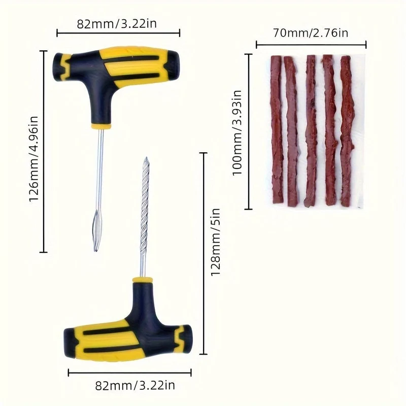 Auto-Reifen-Reparatur-Set, Multi-Tool-Zange für Auto, LKW, Wohnmobil, flacher schlauchloser Reifen, Nietenstopfen, Vakuumfolien-Gumminagel