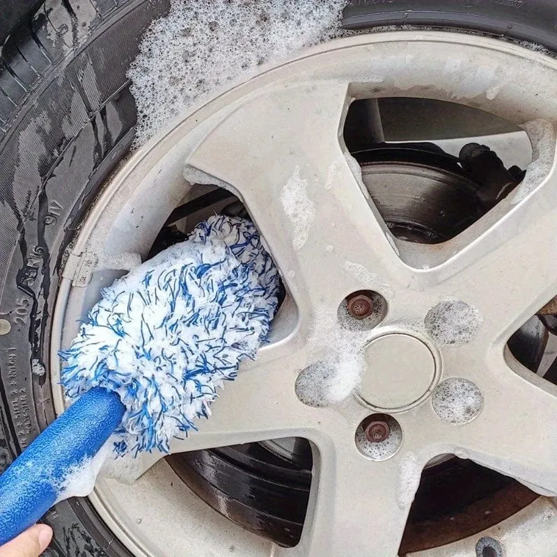 1pc Auto Waschen Pinsel Mikrofaser Reifen Wäscher Felge Pinsel Stamm Motorrad Staub Entferner Detaillierung Clean Tool Auto Reinigung werkzeuge