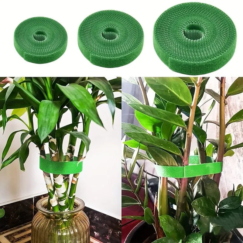 1 Rolle, grünes Gartenband für Pflanzen, Garten-Pflanzenbinder, 1 cm breit, wiederverwendbares Gartenband, Pflanzenstütze für Kletterpflanzen, Blumen, Weinreben, Tomatenbinder, verstellbar