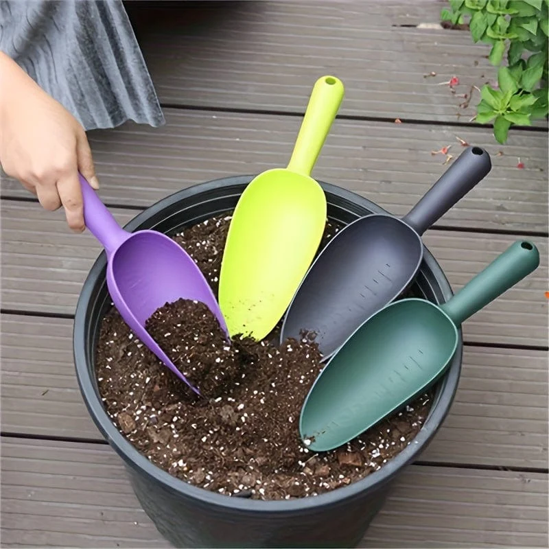 1 Stück Gartenschaufel, Blumengemüse, Pflanzung, Bodenauflockerungsschaufel, Kunststoff-Erdschaufeln für Sukkulenten, handgehaltene Bodenschaufel, Maßstabsmarkierung, Auflockerung des Bodens, Kunststoff-Blumenerdeschaufel, Gartenschaufel, Grabwerkzeug, Gartenbedarf