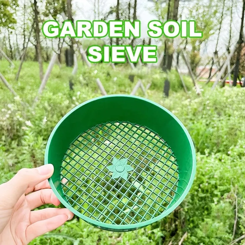 1 Stück Gartensieb Gartensieb Gartensämlingswerkzeug für Garten Sand Boden Kompost Stein Heimpflanzen grün
