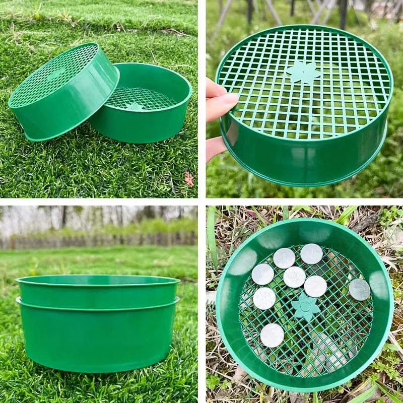 1 Stück Gartensieb Gartensieb Gartensämlingswerkzeug für Garten Sand Boden Kompost Stein Heimpflanzen grün