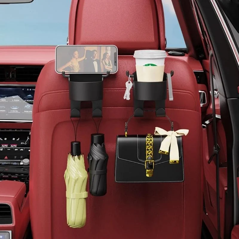 1pc Autositz Kopfstütze hängen Becherhalter mit Haken, Auto zurück hängende Halterung Telefonhalter, Getränkehalter, Auto-Innenzubehör