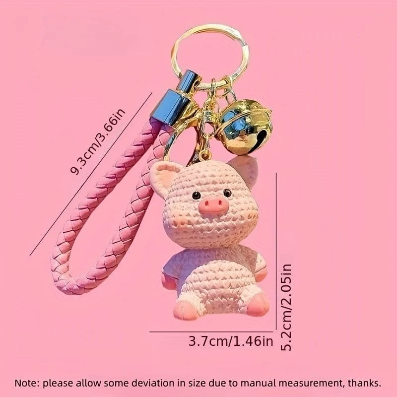 1 Stück süßer Cartoon-Tier-Schlüsselanhänger aus Kunstharz, Anime-Hase, Schwein-Dinosaurier-Schlüsselanhänger, Taschenanhänger, Auto-Schlüsselanhänger, Autozubehör, Geschenke