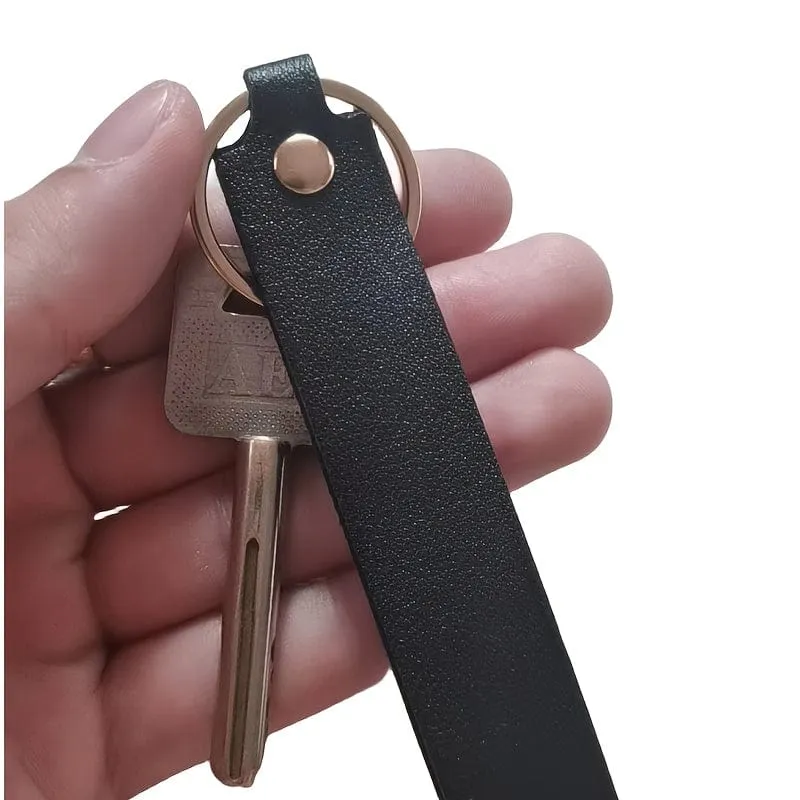 9 Stück passender reiner farbiger PU-Leder-Schlüsselanhänger, Handschlaufe, Taschenanhänger, Puppen-Lanyard, modischer Paar-Auto-Schlüsselanhänger