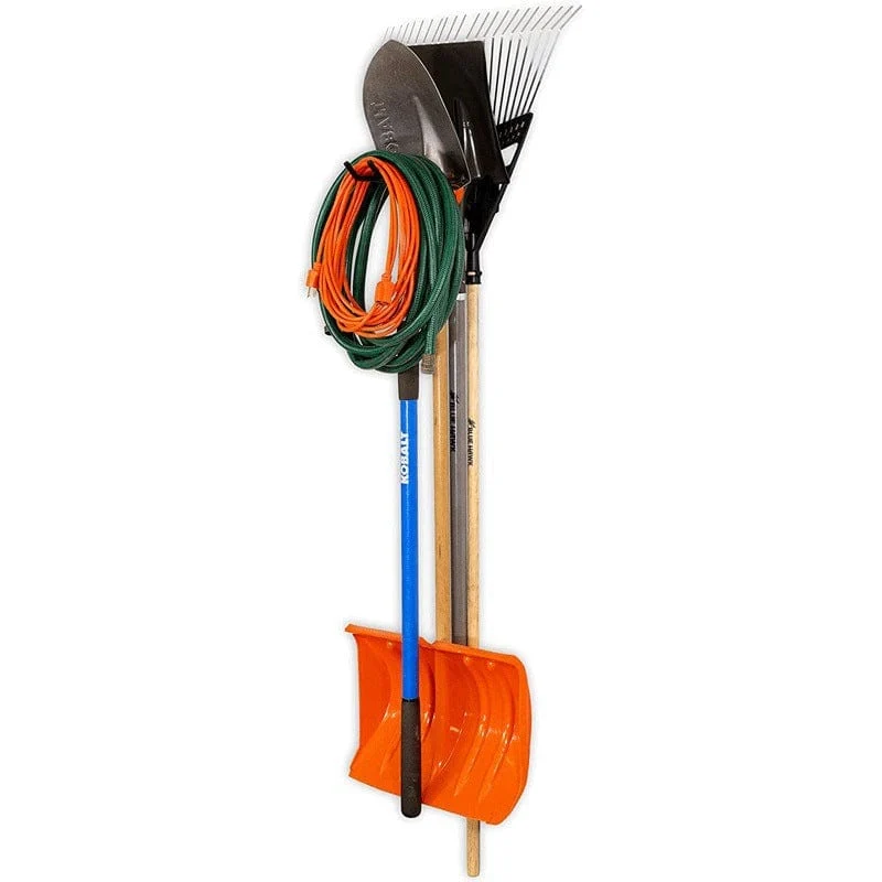 1 Stück, Gartenwerkzeug-Präsentationsständer, wandmontiertes Lagerregal, Eisenwand, Spaten, Rechen, Schaufel, Besen, Schlauch, zusammenklappbares Lagerregal, Einzelhaken