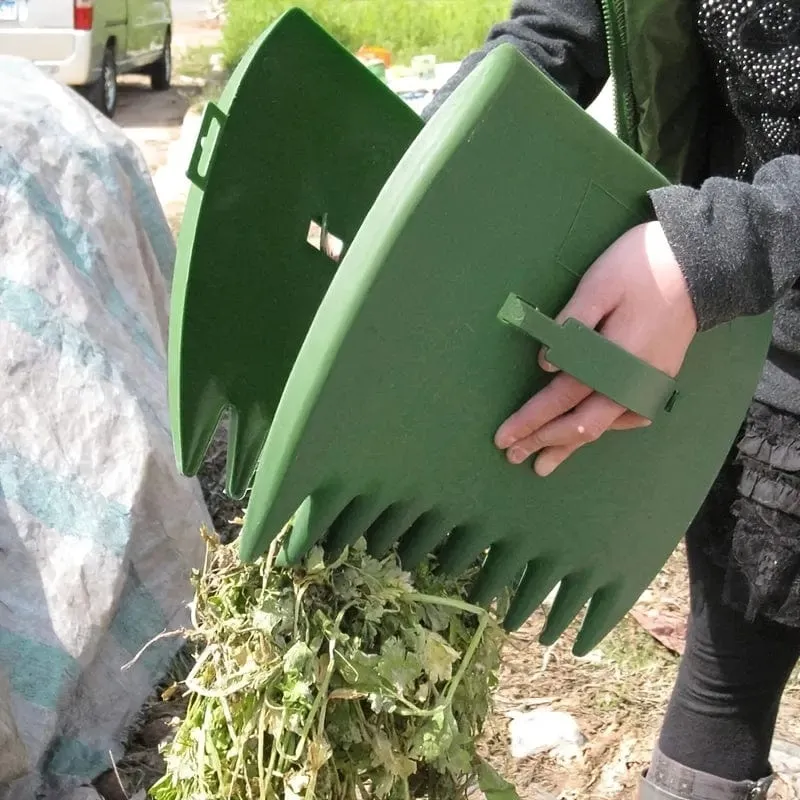 1 Paar tragbare Laubschaufel zum Sammeln von Müll mit Krallen, Handrechen, Gartenwerkzeug, Trimmgreifer, Grasreinigung, Pick-Up, Garten- und Rasenbedarf