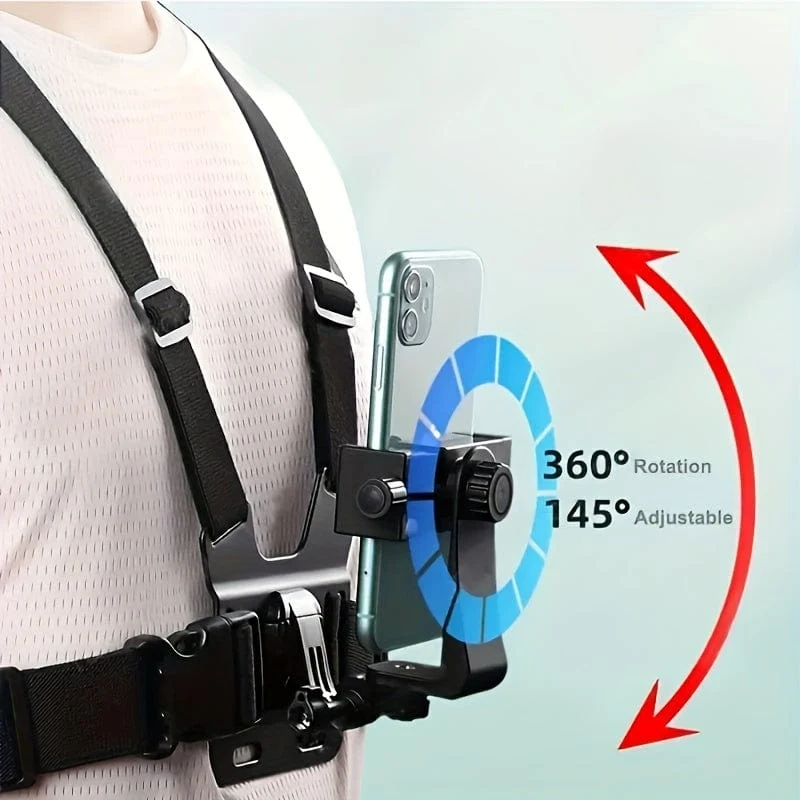 1 Stück Universal-Handy-Brustgurt-Halterung, Outdoor-Smartphone-POV-Video-Handy-Clip, Handy-Halterung, Brustgurt-Halterung