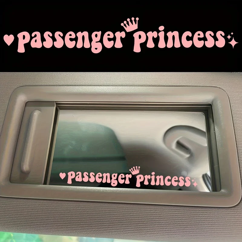 Passagier-Prinzessin-Aufkleber, Make-up-Spiegel-Aufkleber für Auto, Motorrad, Tür, Stoßstange, Motorhaube und andere schöne dekorative Accessoires