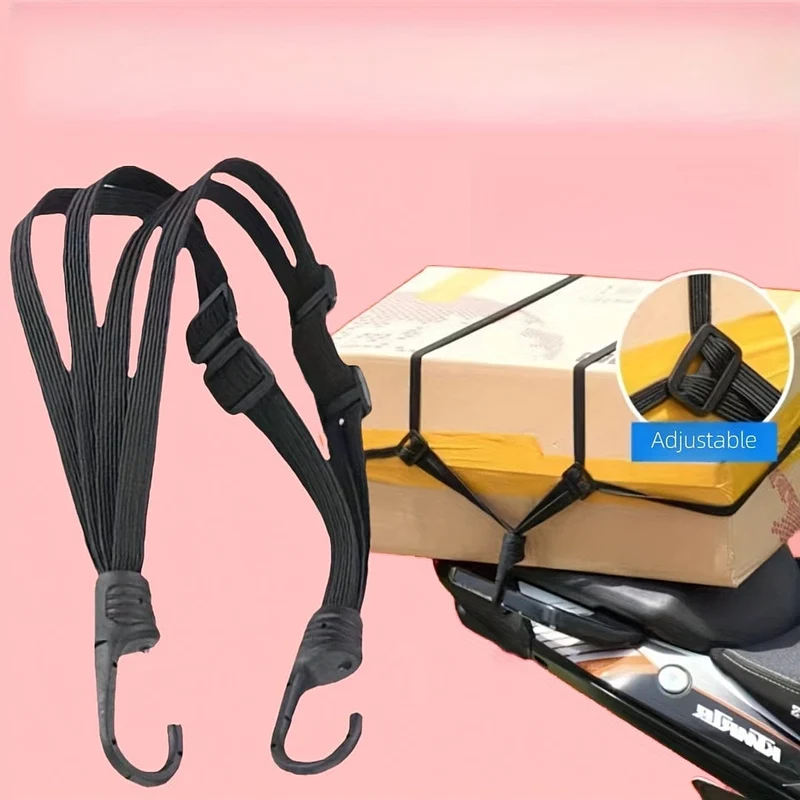 1pc Vier-in-one-Multifunktions-Hochelastizitätsgurt mit Haken, verstellbarer Motorrad-Elektro-Fahrradhelm, Heckbox-Sitz, fester Gurt