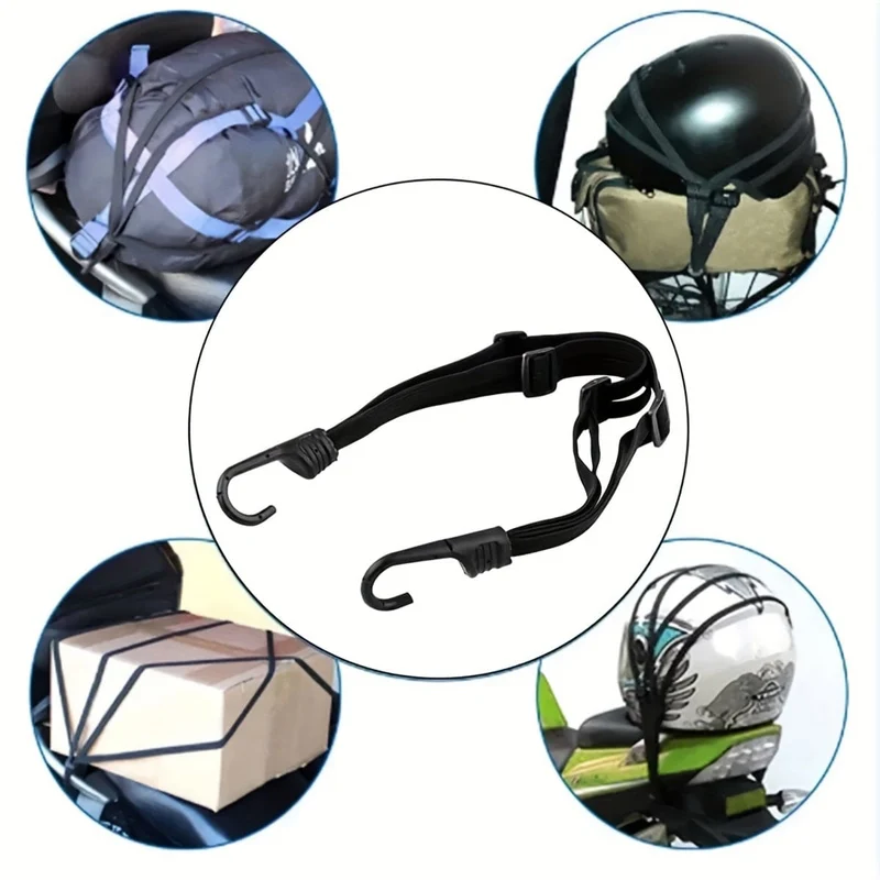 1pc Vier-in-one-Multifunktions-Hochelastizitätsgurt mit Haken, verstellbarer Motorrad-Elektro-Fahrradhelm, Heckbox-Sitz, fester Gurt