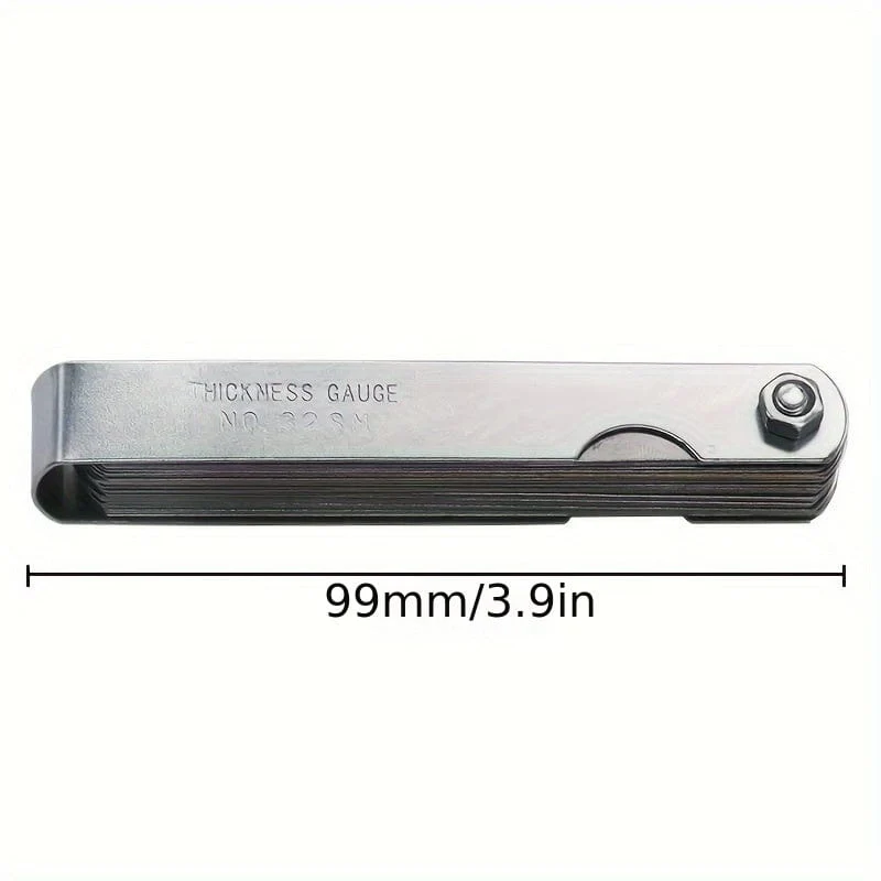 1pc 32 Klingen Fühlerlehre Metric Gap Filler 0.04-0.88mm Dicke Gage Werkzeug Für Motorrad Ventil Messung
