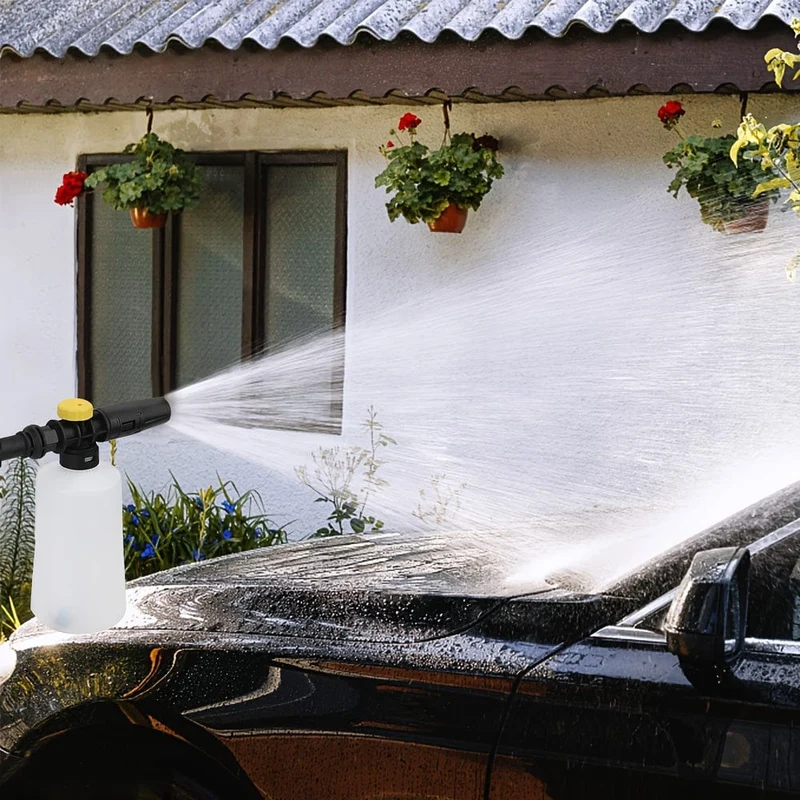 Schneeschaumlanze für Karcher K2 K3 K4 K5 K6 K7 Auto-Seifenschaumgenerator, 750 ml verstellbare Sprühdüse Hochdruckreiniger