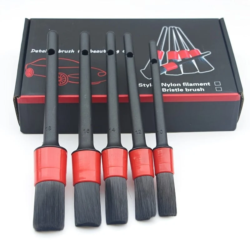 5-teiliges Auto-Detail-Bürsten-Set, Auto-Innenreinigung, weiches Bürsten-Set, 5 weiche Detail-Bürsten für Kfz-Klimaanlagen, Bürsten, Armaturenbrett
