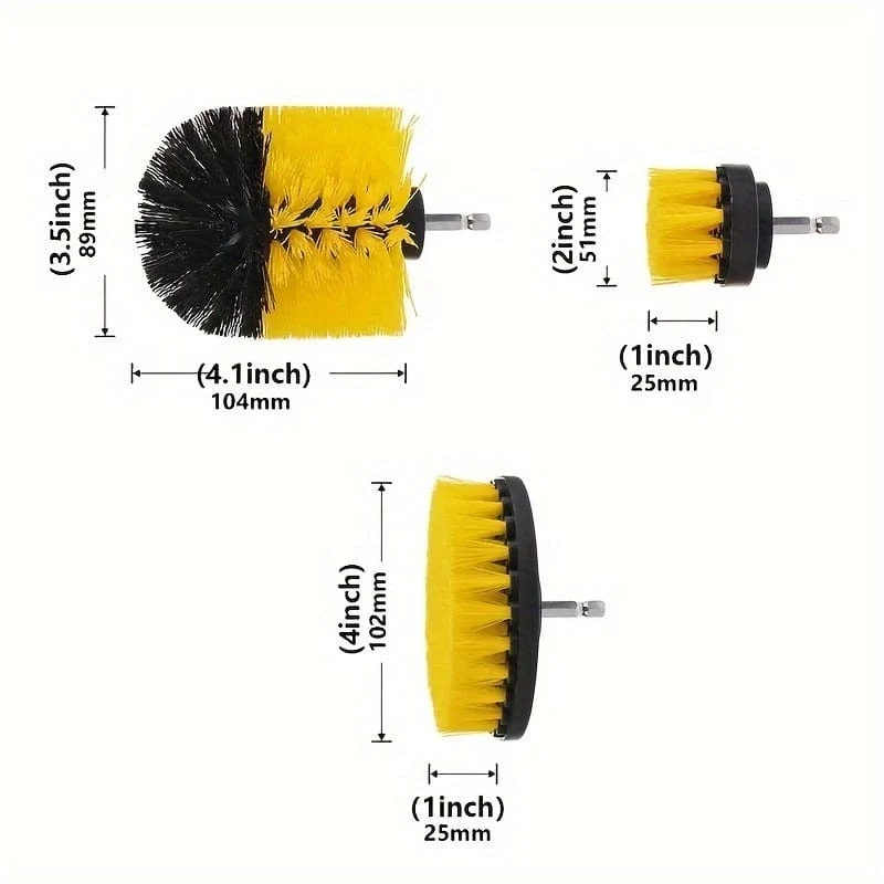 3-in-1-Set mit elektrischen Reinigungsbürsten – perfekt für Teppiche, Sofas, Fliesen, Autowaschanlagen und mehr!