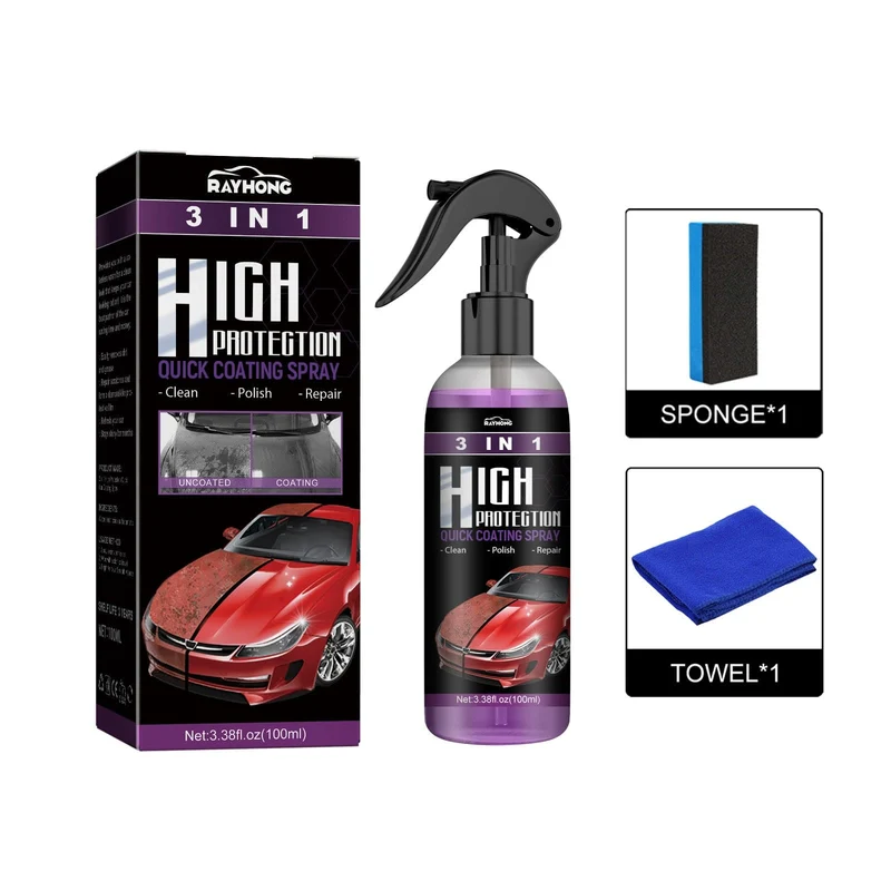 Rayhong 3-in-1-Beschichtungsspray, hoher Schutz, schnelles Autolackspray, automatische Handlack-Farbwechselreinigung