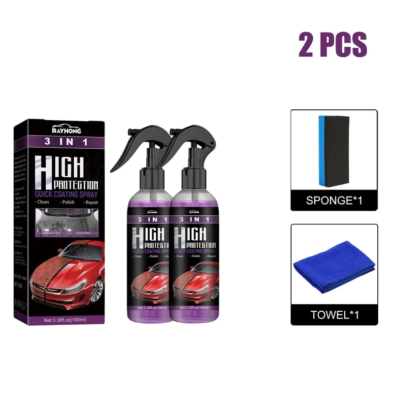 Rayhong 3-in-1-Beschichtungsspray, hoher Schutz, schnelles Autolackspray, automatische Handlack-Farbwechselreinigung
