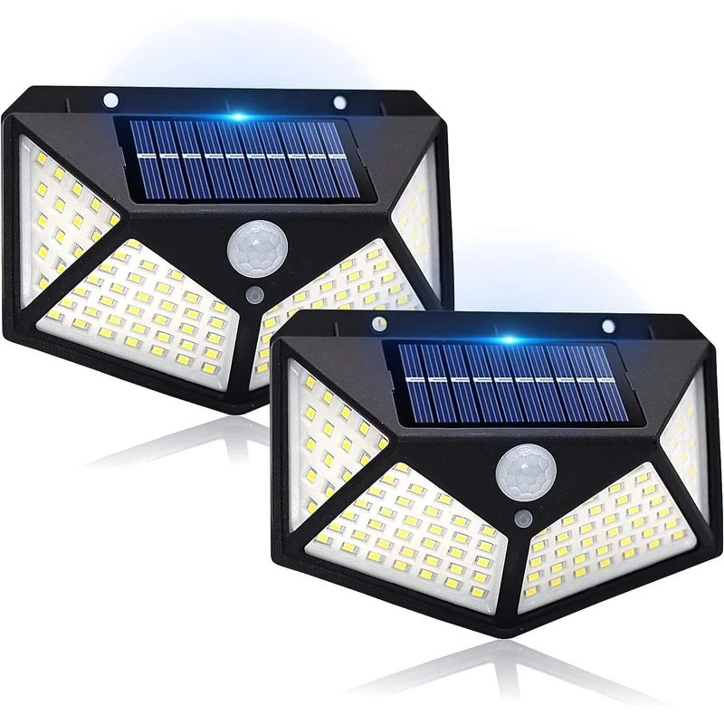 Solar-Außenleuchten, 270o Lichtbereich, Wandleuchten, solarbetriebene Leuchten, kabellos, wasserdicht, mit 3 Modi für den Garten im Freien