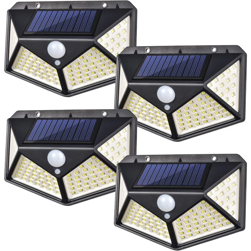 Solar-Außenleuchten, 270o Lichtbereich, Wandleuchten, solarbetriebene Leuchten, kabellos, wasserdicht, mit 3 Modi für den Garten im Freien