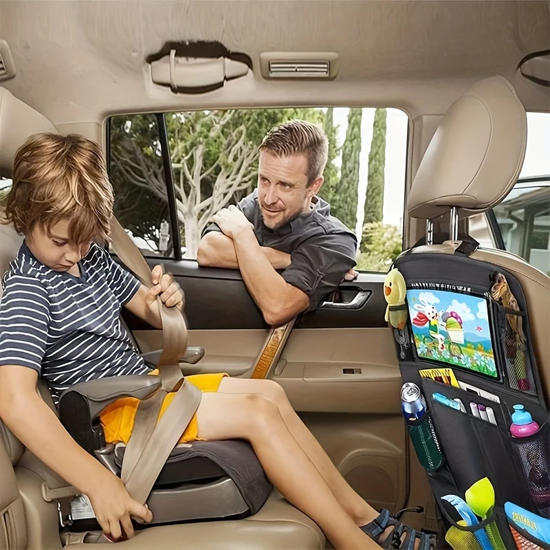 1-teilige Aufbewahrungstasche für die Autositzlehne, wasserdichter, langlebiger Autositz-Organizer mit Tablet-Halter mit transparentem Bildschirm, Auto-Innenausstattung