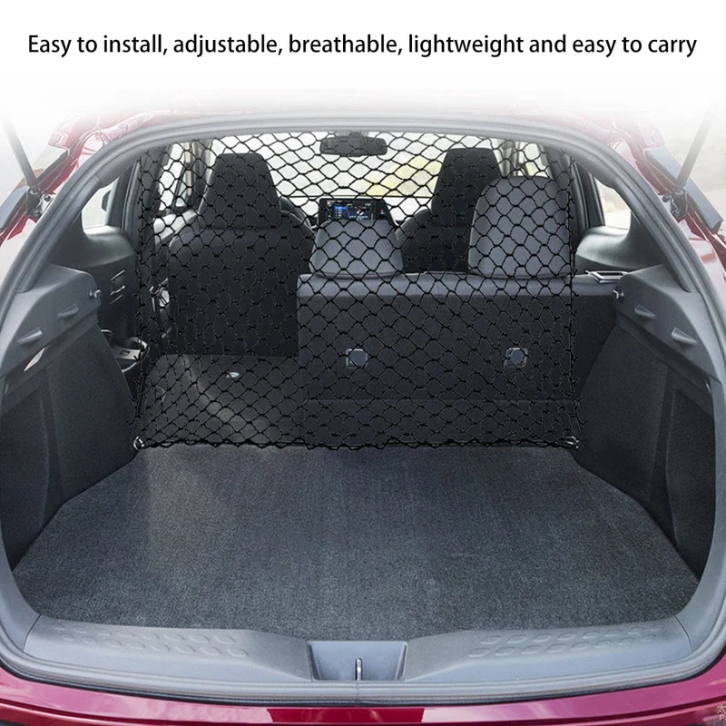 Auto-Hundeabsperrnetz mit Haken, langlebiges Sicherheitsbarrierenetz für Hunde im Auto, wiederverwendbar, faltbar, Auto-Hundezaunbarriere, praktische universelle Auto-Haustierisolierung