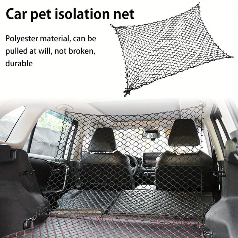 Auto-Hundeabsperrnetz mit Haken, langlebiges Sicherheitsbarrierenetz für Hunde im Auto, wiederverwendbar, faltbar, Auto-Hundezaunbarriere, praktische universelle Auto-Haustierisolierung
