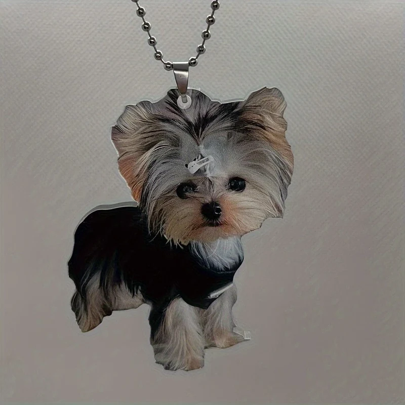 1 Stück 2D Acryl Niedlicher Hund Auto Rückspiegel Dekorativer Anhänger, Tasche Und Schlüsselanhänger Anhänger, Urlaubsgeschenk