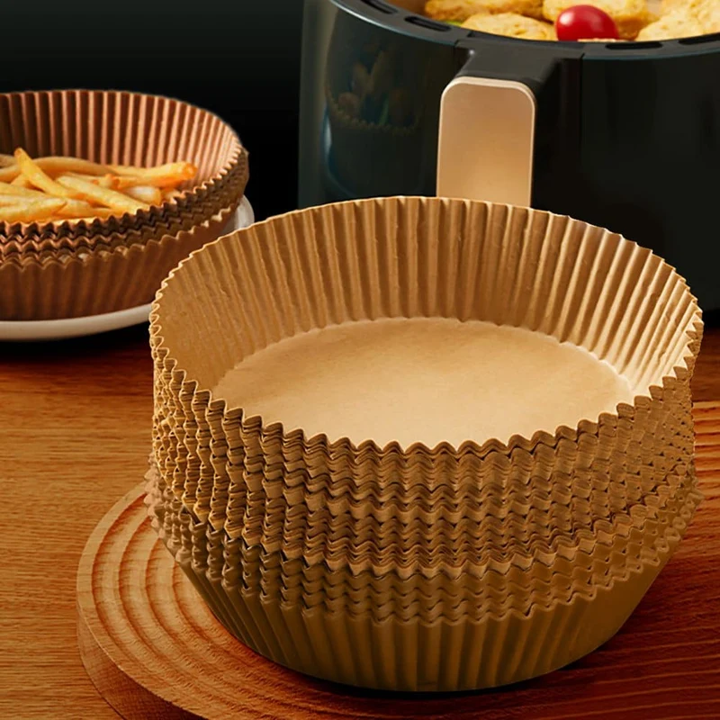50/100 Stück, Einwegpapiereinlagen für Heißluftfritteusen, Einwegeinlagen für Heißluftfritteusen, antihaftbeschichtete Backpapiere für Heißluftfritteusen, runde Papiereinlagen für Heißluftfritteusen, antihaftbeschichtetes Pergamentpapier zum Backen, Braten, Mikrowellen, Küchenzubehör, Werkzeuge